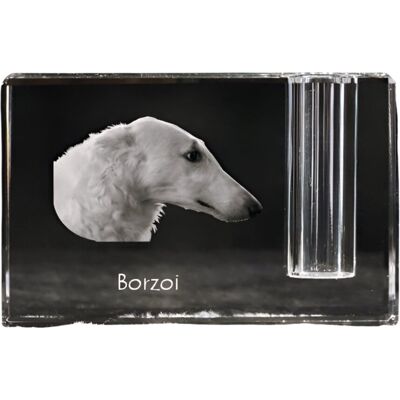 Chart rosyjski borzoj, Borzoi, Barzoi - stojak na długopis, kryształowy organizer ze zdjęciem psa, unikatowa ozdoba biurka marki Art-Dog Chart rosyjski borzoj, Borzoi, Barzoi - stojak na długopis, kryształowy organizer ze zdjęciem psa, unikatowa ozdoba biurka marki Art-Dog