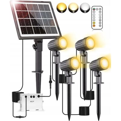 Inny producent CLY lampy solarne ogrodowe LED 4 szt IP66 5000mAh pilot timer 3 barwy Inny producent CLY lampy solarne ogrodowe LED 4 szt IP66 5000mAh pilot timer 3 barwy