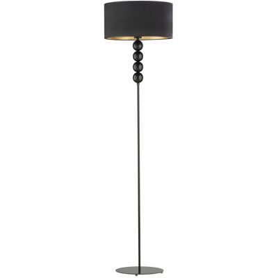 LYSNE Czarna Metalowa Lampa Podłogowa Z Dekoracyjnymi Kulami Bermudy Velur, Czarny LYSNE Czarna Metalowa Lampa Podłogowa Z Dekoracyjnymi Kulami Bermudy Velur, Czarny