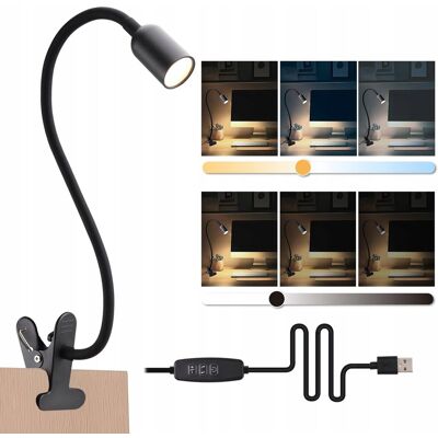 Inny producent DA LIGHT Lampa LED Klemowa USB Czarna Do Czytania Pracy Nauki Inny producent DA LIGHT Lampa LED Klemowa USB Czarna Do Czytania Pracy Nauki