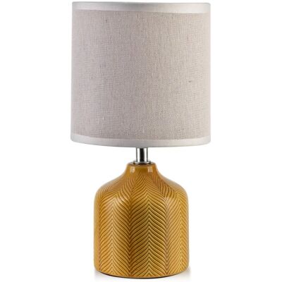 Mondex Dekoracyjna lampka nocna Ceramiczna do sypialni Żółta Stołowa Biurkowa 29cm Mondex Dekoracyjna lampka nocna Ceramiczna do sypialni Żółta Stołowa Biurkowa 29cm