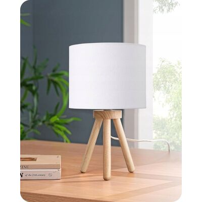 Inny producent Drewniana lampka nocna EDISHINE, lampa stołowa vintage Inny producent Drewniana lampka nocna EDISHINE, lampa stołowa vintage