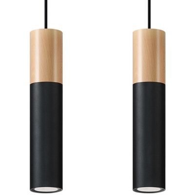 Iga Dwupunktowa Lampa Wisząca PONDERA 2 Biały/ Naturale drewno Iga Dwupunktowa Lampa Wisząca PONDERA 2 Biały/ Naturale drewno