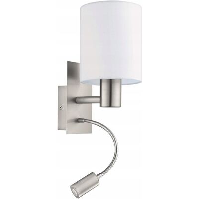 Inny producent EGLO Lampa Ścienna Pasteri LED Srebrna Biała E27 Czytelnicza Inny producent EGLO Lampa Ścienna Pasteri LED Srebrna Biała E27 Czytelnicza