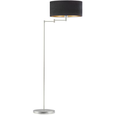 LYSNE Elegancka lampa podłogowa z welurowym kloszem CANCUN VELUR, czarny ze złotym wnętrzem LYSNE Elegancka lampa podłogowa z welurowym kloszem CANCUN VELUR, czarny ze złotym wnętrzem