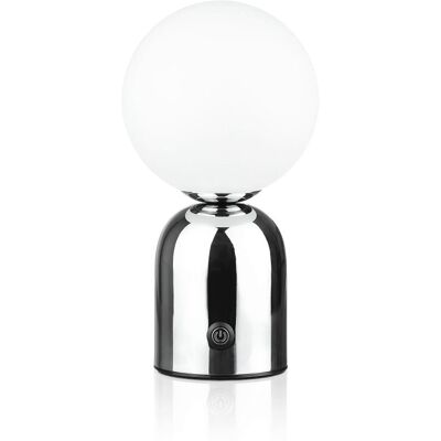 Interlook Elegancka lampa stołowa z regulacją barwy oraz mocy świecenia Dotykowa lampka nocna z wbudowanym akumulatorem YG-D031-SILVER Interlook Elegancka lampa stołowa z regulacją barwy oraz mocy świecenia Dotykowa lampka nocna z wbudowanym akumulatorem YG-D031-SILVER