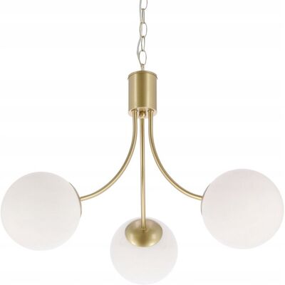 Inny producent Elegancka Lampa Wisząca DANI Mosiądz Kuliste Matowe Mleczne Szklane Klosze Inny producent Elegancka Lampa Wisząca DANI Mosiądz Kuliste Matowe Mleczne Szklane Klosze