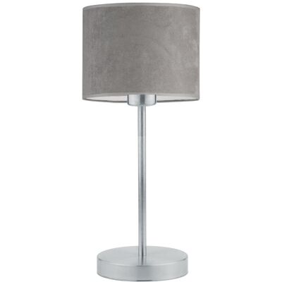 LYSNE Elegancka Lampka Nocna Z Welurowym Kloszem Nicea Velur, Szary LYSNE Elegancka Lampka Nocna Z Welurowym Kloszem Nicea Velur, Szary