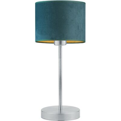 LYSNE Elegancka Lampka Nocna Z Welurowym Kloszem Nicea Velur, Zieleń Butelkowa Ze Złotym Wnętrzem LYSNE Elegancka Lampka Nocna Z Welurowym Kloszem Nicea Velur, Zieleń Butelkowa Ze Złotym Wnętrzem
