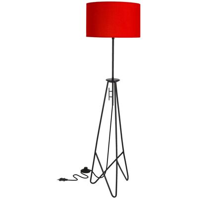 Candellux Lighting FLOAT LAMPA PODŁOGOWA CZARNA 1X60W E27 ABAŻUR CZERWONY Candellux Lighting FLOAT LAMPA PODŁOGOWA CZARNA 1X60W E27 ABAŻUR CZERWONY