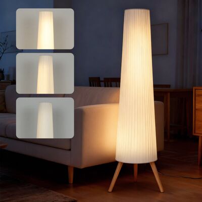 HOMCOM Lampa stojąca LED do salonu, regulowana, drewniana z trójnogiem HOMCOM Lampa stojąca LED do salonu, regulowana, drewniana z trójnogiem