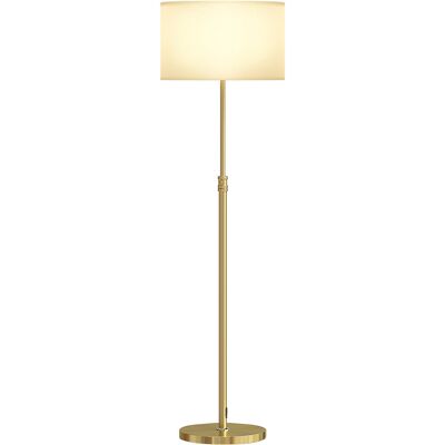 HOMCOM Ściemnialna lampa podłogowa do salonu z lnianym kloszem, tryby scen, lampa podłogowa E27 z regulacją wysokości i timerem, 3 temperatury barwo.. HOMCOM Ściemnialna lampa podłogowa do salonu z lnianym kloszem, tryby scen, lampa podłogowa E27 z regulacją wysokości i timerem, 3 temperatury barwo..