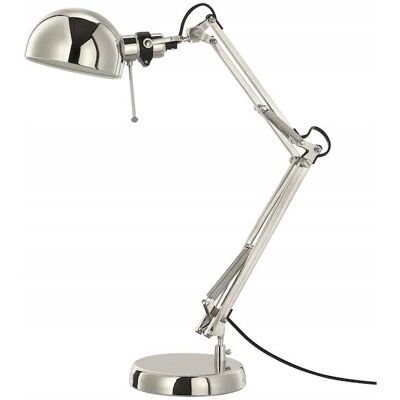 IKEA FORSA LAMPKA BIURKOWA LAMPA NA BIURKO SREBRNA IKEA FORSA LAMPKA BIURKOWA LAMPA NA BIURKO SREBRNA