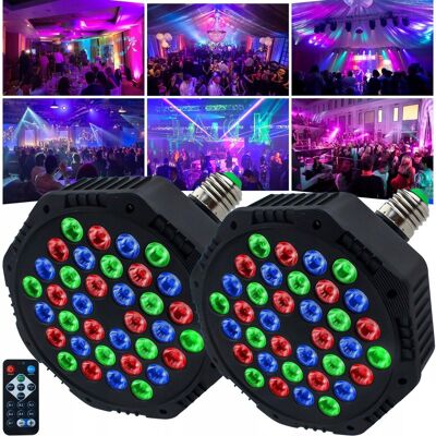 Inny producent INDMIRD 2 Szt RGB 36 LED Reflektor Sceniczny z Pilotem Inny producent INDMIRD 2 Szt RGB 36 LED Reflektor Sceniczny z Pilotem