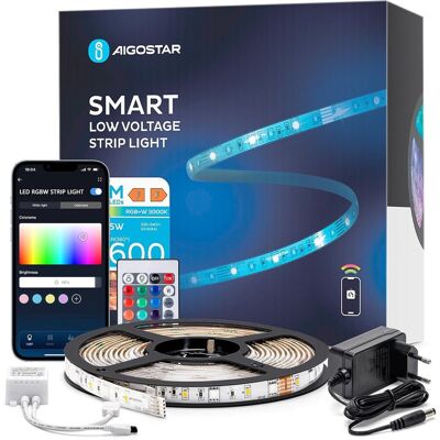 Aigostar Inteligentna Wodoodporna Taśma LED WIFI RGBW 5m Aplikacja Pilot Alexa Google Aigostar Inteligentna Wodoodporna Taśma LED WIFI RGBW 5m Aplikacja Pilot Alexa Google