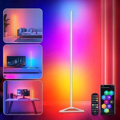 Inny producent KINGMILE Lampa podłogowa LED RGBIC do salonu ściemnialna 140 cm SMART Inny producent KINGMILE Lampa podłogowa LED RGBIC do salonu ściemnialna 140 cm SMART