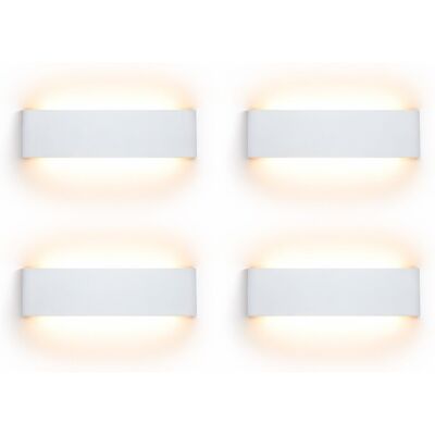 Inny producent Kinkiet LED 12W zestaw 4 sztuki lampa ścienna biały ciepły 3000K 28,5cm Inny producent Kinkiet LED 12W zestaw 4 sztuki lampa ścienna biały ciepły 3000K 28,5cm