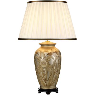 ELSTEAD LIGHTING Klasyczna lampa abażurowa DL-DIAN-TL na stół srebrna kremowa ELSTEAD LIGHTING Klasyczna lampa abażurowa DL-DIAN-TL na stół srebrna kremowa
