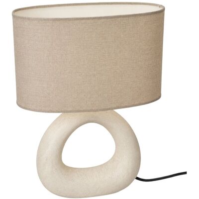 Koopman Klasyczna Lampa Stołowa Brązowa Ceramiczna Z Lnianym Abażurem 33,5 Cm Do Salonu I Sypialni Koopman Klasyczna Lampa Stołowa Brązowa Ceramiczna Z Lnianym Abażurem 33,5 Cm Do Salonu I Sypialni