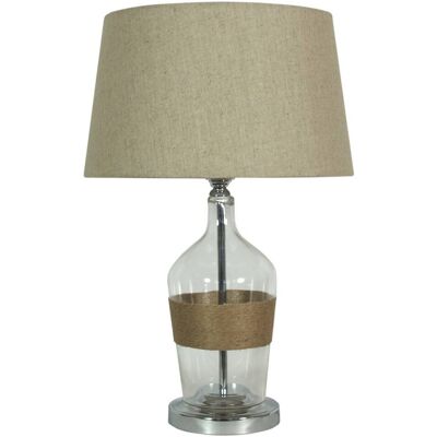 Klasyczna LAMPA stołowa ECO 41-21519 Candellux stojąca LAMPKA abażurowa sznurek beżowy przezroczysty Klasyczna LAMPA stołowa ECO 41-21519 Candellux stojąca LAMPKA abażurowa sznurek beżowy przezroczysty