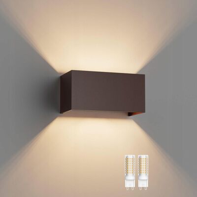 Inny producent KLIGHTEN LED Kinkiet Wymienna G9 LED Lampa Ciepła 3000K 18W IP54 Brązowy Inny producent KLIGHTEN LED Kinkiet Wymienna G9 LED Lampa Ciepła 3000K 18W IP54 Brązowy