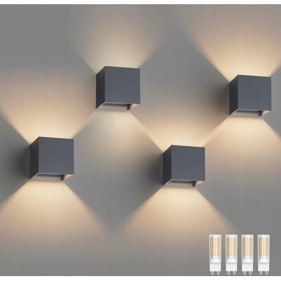 Inny producent KLIGHTEN Zestaw 4 Lamp LED Wandleuchte G9 3000K Do Wnętrz i Na Zewnątrz Inny producent KLIGHTEN Zestaw 4 Lamp LED Wandleuchte G9 3000K Do Wnętrz i Na Zewnątrz