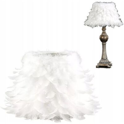 Skandi.pl KLOSZ ABAŻUR DO LAMPY BIAŁY NATURALNE PIÓRA stojącej E14 E27 starych lamp Skandi.pl KLOSZ ABAŻUR DO LAMPY BIAŁY NATURALNE PIÓRA stojącej E14 E27 starych lamp