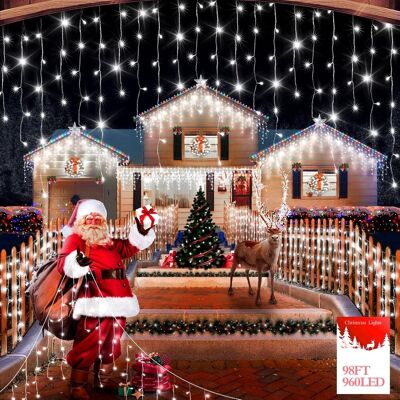 Inny producent Kurtyna Świetlna LED Lampki Choinkowe Świąteczna Wodoodporna 960 Diod 30 m Inny producent Kurtyna Świetlna LED Lampki Choinkowe Świąteczna Wodoodporna 960 Diod 30 m
