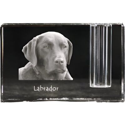 Labrador Retriever - stojak na długopis, kryształowy organizer ze zdjęciem psa, unikatowa ozdoba biurka marki Art-Dog Labrador Retriever - stojak na długopis, kryształowy organizer ze zdjęciem psa, unikatowa ozdoba biurka marki Art-Dog