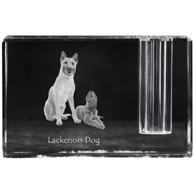 Laekenois Owczarek belgijski - stojak na długopis, kryształowy organizer ze zdjęciem psa, unikatowa ozdoba biurka marki Art-Dog Laekenois Owczarek belgijski - stojak na długopis, kryształowy organizer ze zdjęciem psa, unikatowa ozdoba biurka marki Art-Dog