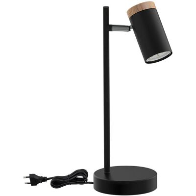 Candellux Lighting LAGOS LAMPA STOŁOWA CZARNY 1X15W GU10 KLOSZ CZARNY+DREWNIANY Candellux Lighting LAGOS LAMPA STOŁOWA CZARNY 1X15W GU10 KLOSZ CZARNY+DREWNIANY