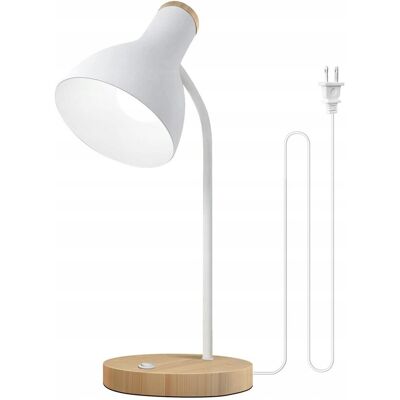 Inny producent LALISU Lampa Stołowa LED Drewniana Regulowana Ochrona Oczu Biała Inny producent LALISU Lampa Stołowa LED Drewniana Regulowana Ochrona Oczu Biała