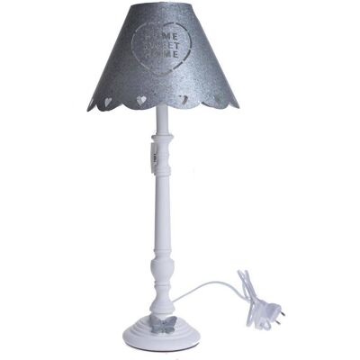 UPOMINKARNIA Lampa biała z motylem duża metalowy klosz home sweet home UPOMINKARNIA Lampa biała z motylem duża metalowy klosz home sweet home