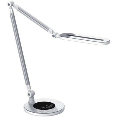 LAMPA biurkowa K-BL1221 srebrny Kaja metalowa LAMPKA stołowa LED 10W 3000 - 6000K stojąca srebrna LAMPA biurkowa K-BL1221 srebrny Kaja metalowa LAMPKA stołowa LED 10W 3000 - 6000K stojąca srebrna