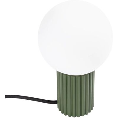 SOLLUX LIGHTING Lampa biurkowa kula na karbowanej podstawie HALO zielona oliwka Sollux SL.1726 SOLLUX LIGHTING Lampa biurkowa kula na karbowanej podstawie HALO zielona oliwka Sollux SL.1726