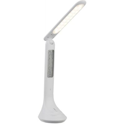 Lampa biurkowa LED Globo Tyrell 58329W - Z zegarem i kalendarzem Lampa biurkowa LED Globo Tyrell 58329W - Z zegarem i kalendarzem