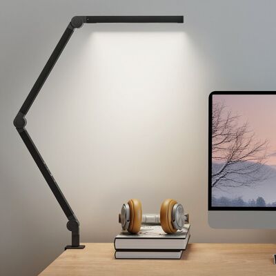 Lampa biurkowa LED HOMCOM z możliwością ściemniania i 2 trybami kolorów, lampka nocna, lampka do czytania do sypialni i salonu, czarna Lampa biurkowa LED HOMCOM z możliwością ściemniania i 2 trybami kolorów, lampka nocna, lampka do czytania do sypialni i salonu, czarna