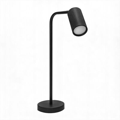 Syntron Lampa biurkowa, stojąca, dekor, ryflowana 1x GU10 LED czarna, praktyczna Syntron Lampa biurkowa, stojąca, dekor, ryflowana 1x GU10 LED czarna, praktyczna