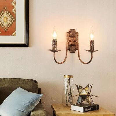 Inny producent Lampa Kinkiet w Francuskim Stylu Vintage Antyczny Mosiądz Komplet 2 Sztuki Inny producent Lampa Kinkiet w Francuskim Stylu Vintage Antyczny Mosiądz Komplet 2 Sztuki