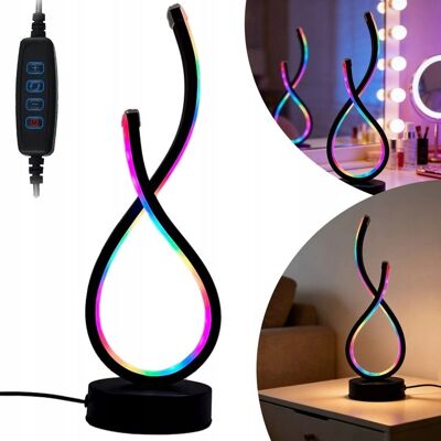 inna (Inny) LAMPA LED 36 TRYBÓW 33CM CZARNA USB METALOWA SPIRALNA Lampka stołowa nocna inna (Inny) LAMPA LED 36 TRYBÓW 33CM CZARNA USB METALOWA SPIRALNA Lampka stołowa nocna