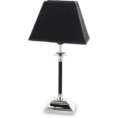 ART Lampa Metalowa Czarno-Srebrna Stołowa H: 48 Cm ART Lampa Metalowa Czarno-Srebrna Stołowa H: 48 Cm