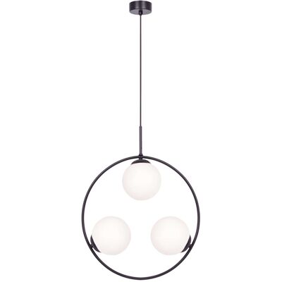 Lampa Metalowa Wisząca Parva K-5103 Kaja Okrąg Kule Białe Czarne Lampa Metalowa Wisząca Parva K-5103 Kaja Okrąg Kule Białe Czarne