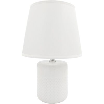 Inny producent Lampa nocna nowoczesna biała z białym kloszem stołowa glamour 28 cm Inny producent Lampa nocna nowoczesna biała z białym kloszem stołowa glamour 28 cm