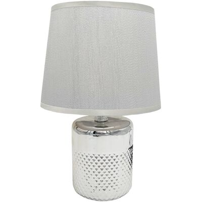 Inny producent Lampa nocna nowoczesna srebrna stołowa glamour 27 cm Inny producent Lampa nocna nowoczesna srebrna stołowa glamour 27 cm