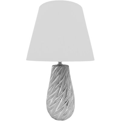 Inny producent Lampa nocna nowoczesna srebrna stołowa glamour 41 cm Inny producent Lampa nocna nowoczesna srebrna stołowa glamour 41 cm