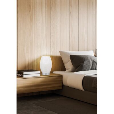 Candellux Lighting Lampa Nocna Stołowa Ażurowa Biało-Srebrna E27 60W Venus Candellux 41-78322 Candellux Lighting Lampa Nocna Stołowa Ażurowa Biało-Srebrna E27 60W Venus Candellux 41-78322