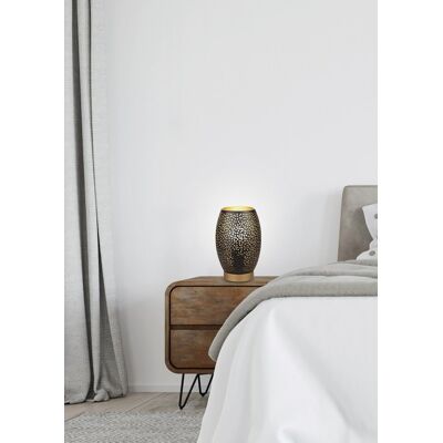 Candellux Lighting Lampa Nocna Stołowa Ażurowa Czarno-Złota Venus 41-78315 Candellux Lighting Lampa Nocna Stołowa Ażurowa Czarno-Złota Venus 41-78315