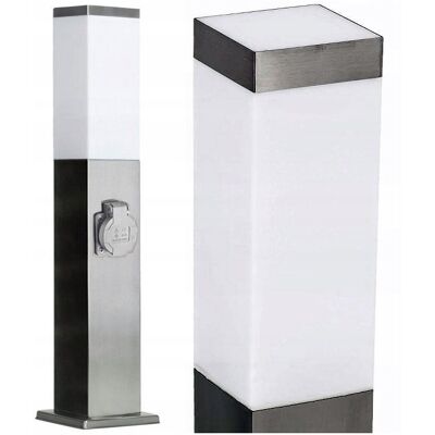 SuperLed Lampa Ogrodowa słupek 45 cm E27 z gniazdem 230V INOX SuperLed Lampa Ogrodowa słupek 45 cm E27 z gniazdem 230V INOX