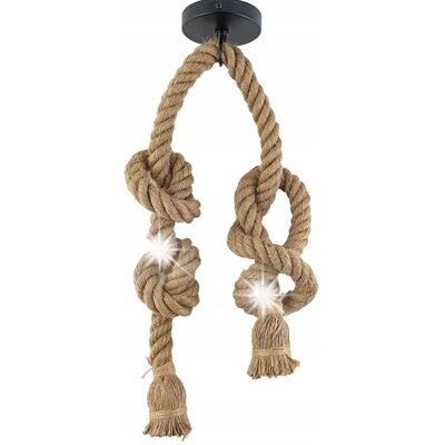 ART LAMPA OPRAWA SUFITOWA WISZĄCA LOFT INDUSTRIAL ŻYRANDOL SZNUR JUTOWY 2X E27 ART LAMPA OPRAWA SUFITOWA WISZĄCA LOFT INDUSTRIAL ŻYRANDOL SZNUR JUTOWY 2X E27