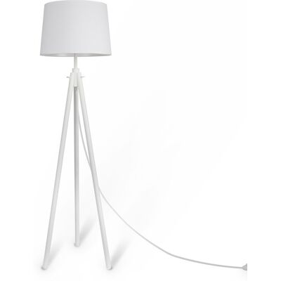 Lampa podłogowa biała z abażurem Calvin Maytoni Z177FL-01W Lampa podłogowa biała z abażurem Calvin Maytoni Z177FL-01W